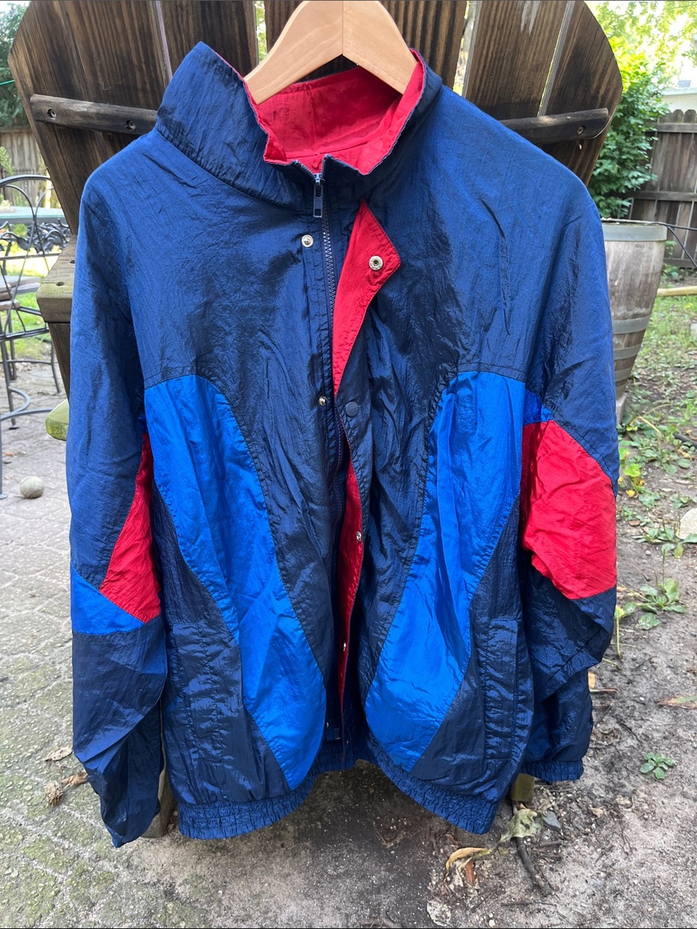 Lavon Men's Red and Blue Windbreaker Jacket